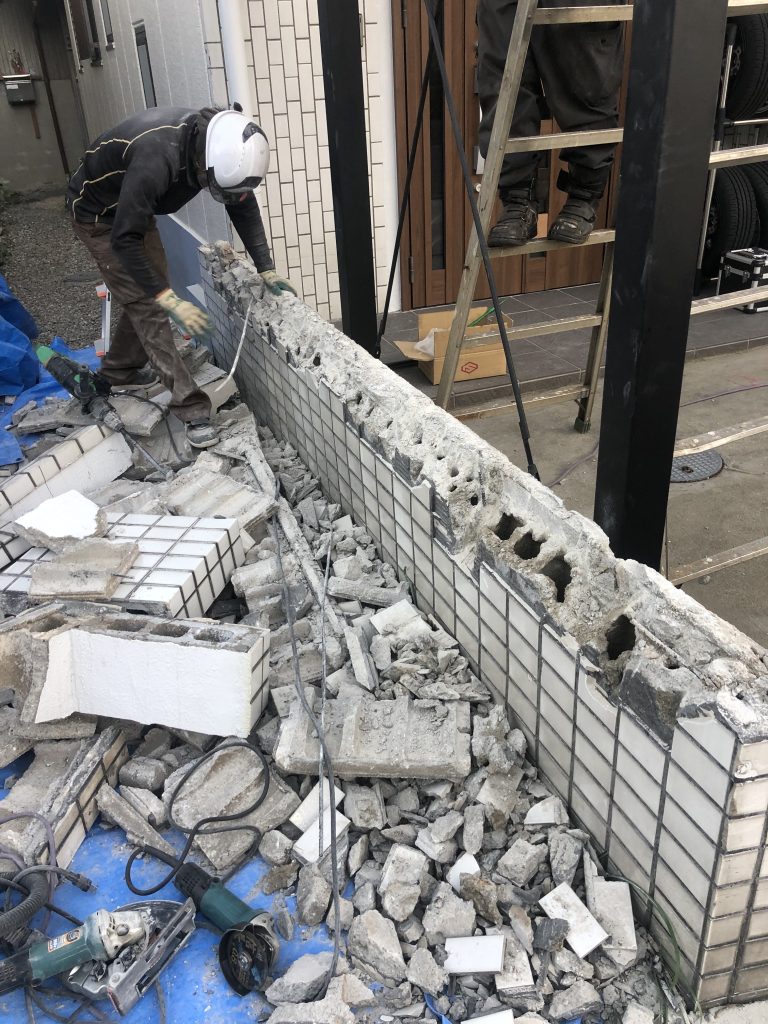 ブロック塀解体
