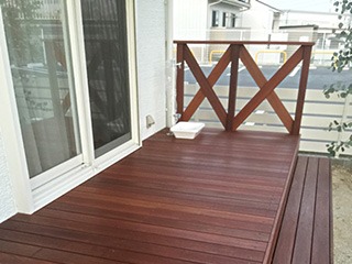 名古屋市守山区クロスフェンス付きウッドデッキ施工例