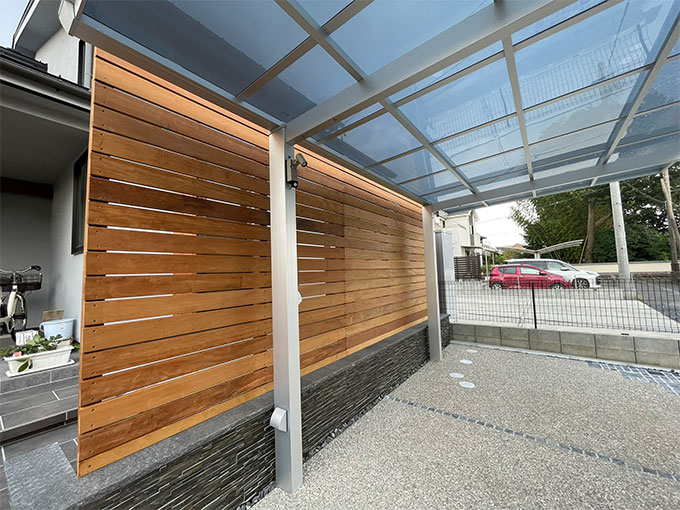 イタウバ目隠しウッドフェンス施工例